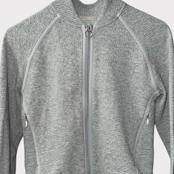 Lululemon Jacket Women's Size Small Textured Gray Full Zip Wool Blend Activewear - Picture 3 of 12